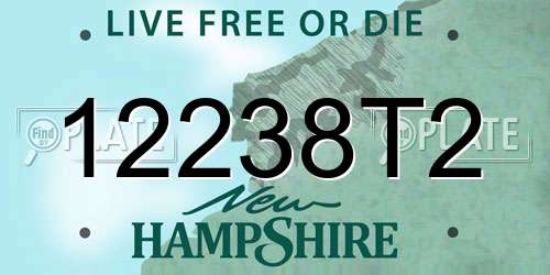 12238T2 New Hampshire License Plate