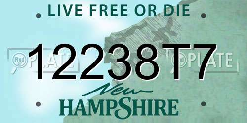 12238T7 New Hampshire License Plate