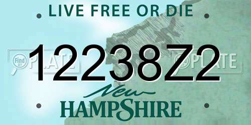 12238Z2 New Hampshire License Plate