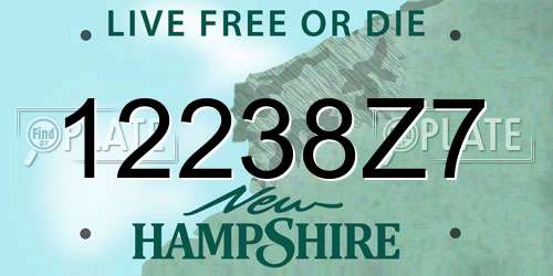 12238Z7 New Hampshire License Plate