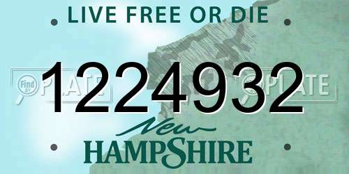 1224932 New Hampshire License Plate