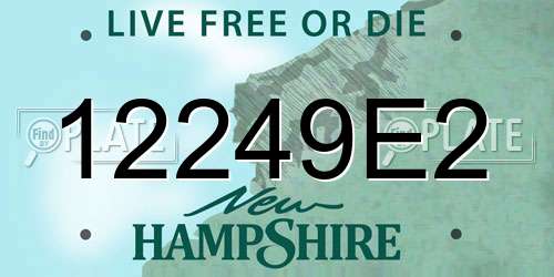 12249E2 New Hampshire License Plate