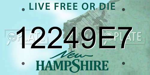 12249E7 New Hampshire License Plate