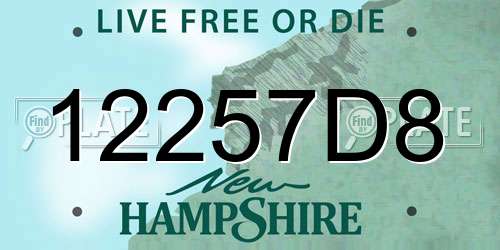 12257D8 New Hampshire License Plate