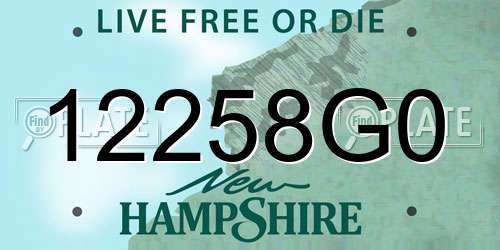 12258G0 New Hampshire License Plate