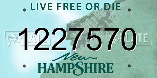 1227570 New Hampshire License Plate