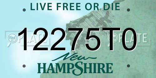 12275T0 New Hampshire License Plate