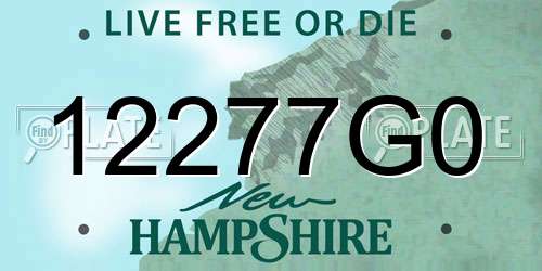 12277G0 New Hampshire License Plate