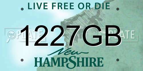 1227GB New Hampshire License Plate
