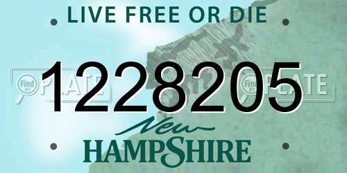 1228205 New Hampshire License Plate