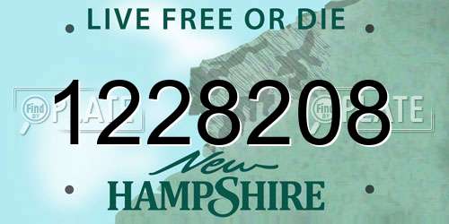 1228208 New Hampshire License Plate