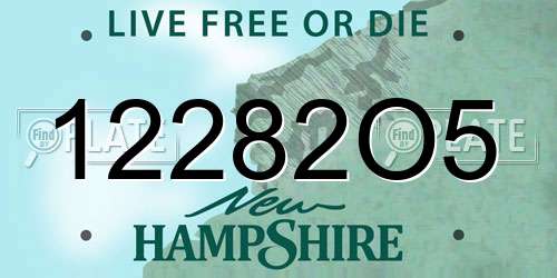 12282O5 New Hampshire License Plate