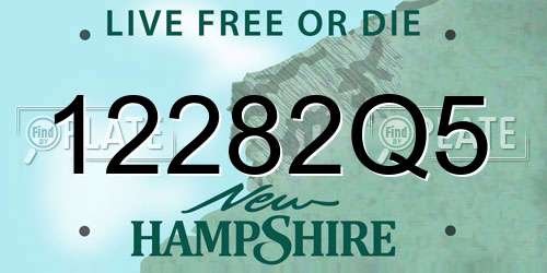 12282Q5 New Hampshire License Plate