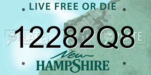 12282Q8 New Hampshire License Plate