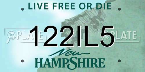 122IL5 New Hampshire License Plate