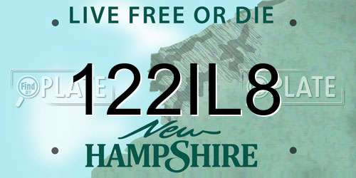122IL8 New Hampshire License Plate