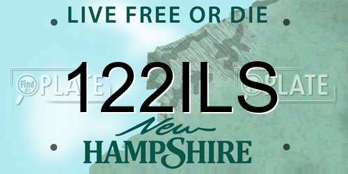 122ILS New Hampshire License Plate