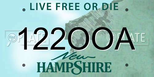 122OOA New Hampshire License Plate