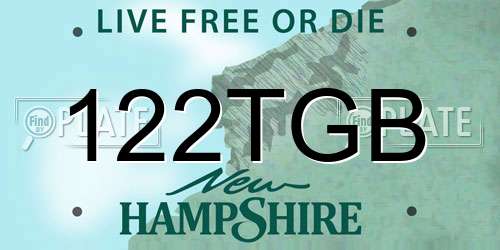 122TGB New Hampshire License Plate