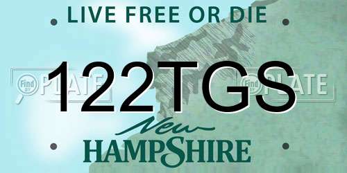122TGS New Hampshire License Plate