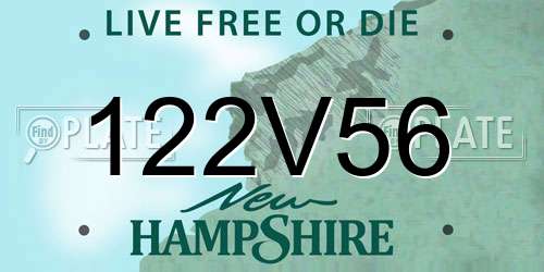 122V56 New Hampshire License Plate