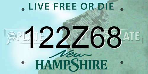 122Z68 New Hampshire License Plate
