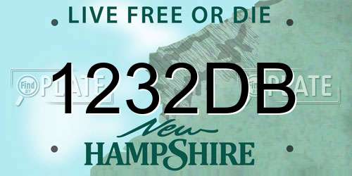 1232DB New Hampshire License Plate