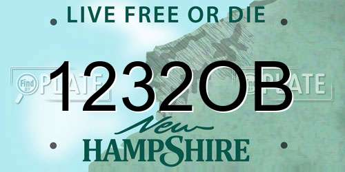 1232OB New Hampshire License Plate