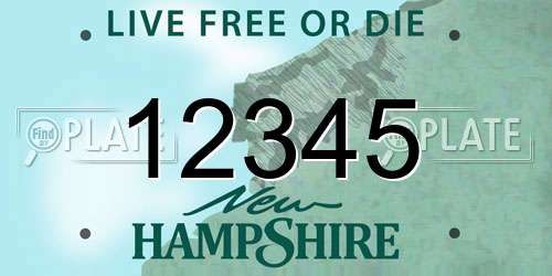 12345 New Hampshire License Plate