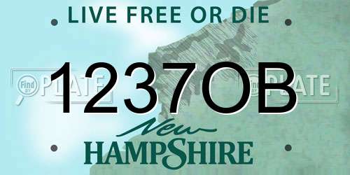 1237OB New Hampshire License Plate