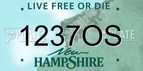 1237OS New Hampshire License Plate