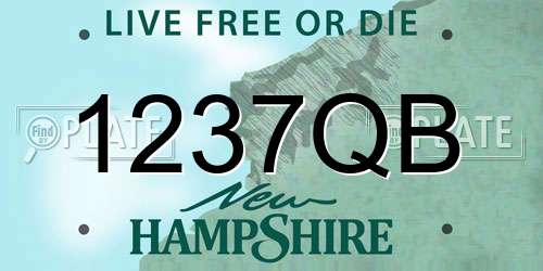 1237QB New Hampshire License Plate