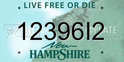 12396I2 New Hampshire License Plate