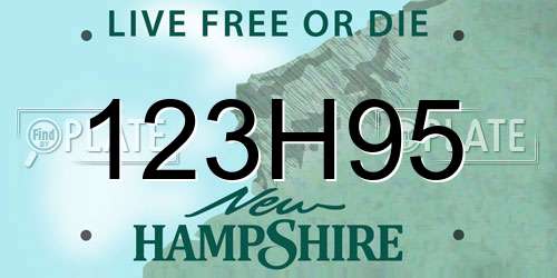 123H95 New Hampshire License Plate