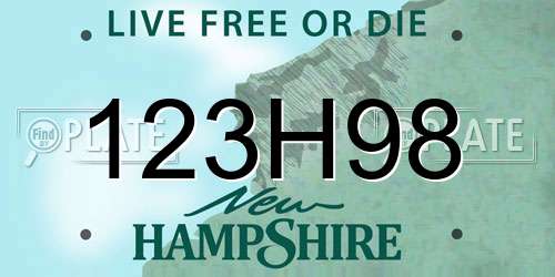 123H98 New Hampshire License Plate