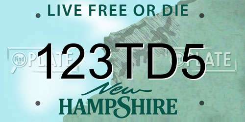 123TD5 New Hampshire License Plate