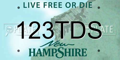 123TDS New Hampshire License Plate