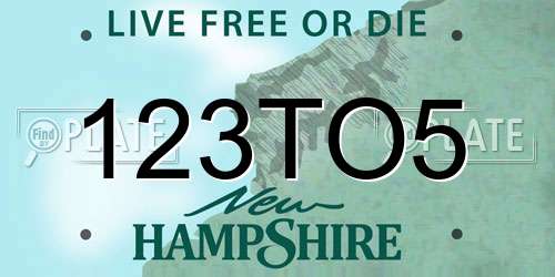 123TO5 New Hampshire License Plate