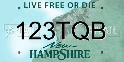 123TQB New Hampshire License Plate