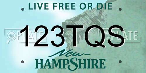 123TQS New Hampshire License Plate