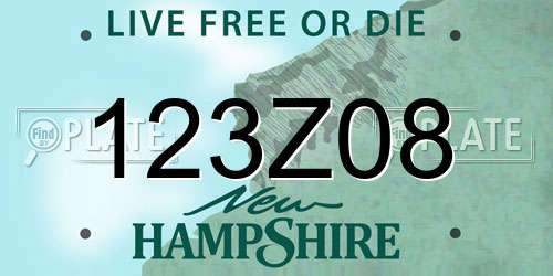 123Z08 New Hampshire License Plate