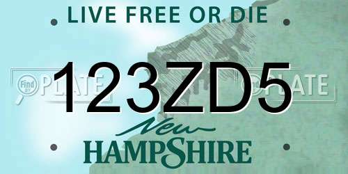 123ZD5 New Hampshire License Plate