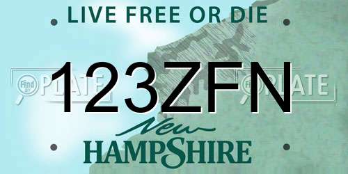 123ZFN New Hampshire License Plate