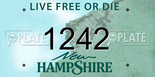 1242 New Hampshire License Plate