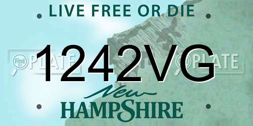 1242VG New Hampshire License Plate