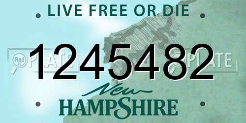 1245482 New Hampshire License Plate