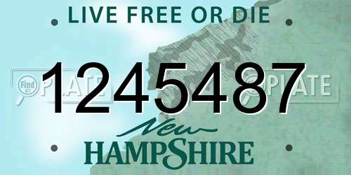 1245487 New Hampshire License Plate