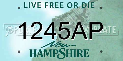 1245AP New Hampshire License Plate