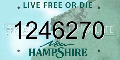 1246270 New Hampshire License Plate