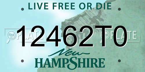 12462T0 New Hampshire License Plate